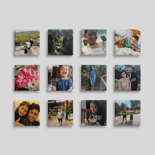 12 Photo Magnets - Light Grey Background